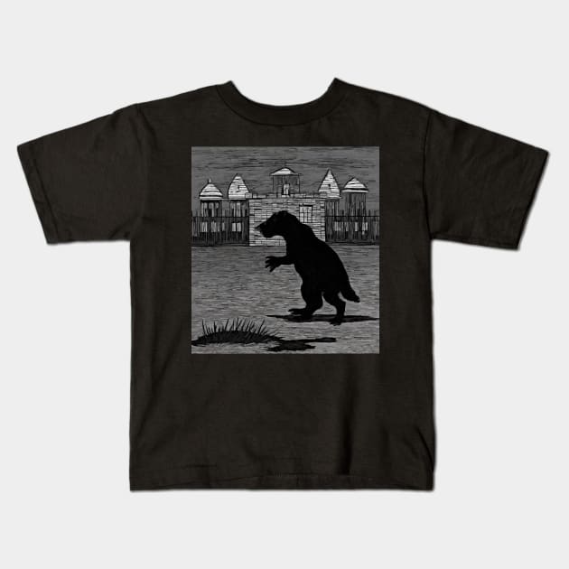 watercolor found the groundhog shadow Kids T-Shirt by Catbrat